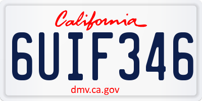 CA license plate 6UIF346