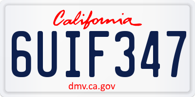 CA license plate 6UIF347