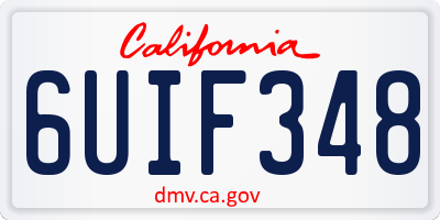 CA license plate 6UIF348