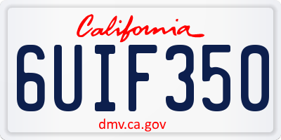 CA license plate 6UIF350