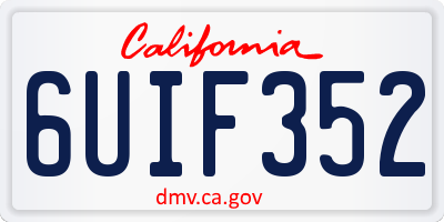 CA license plate 6UIF352