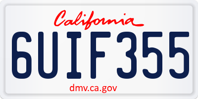 CA license plate 6UIF355