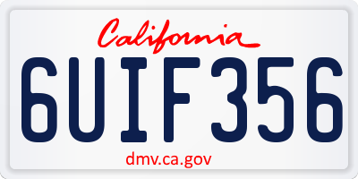 CA license plate 6UIF356