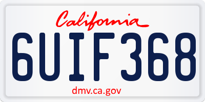 CA license plate 6UIF368