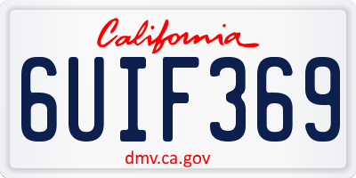 CA license plate 6UIF369