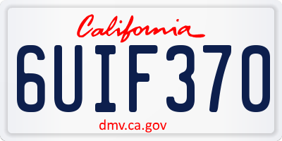 CA license plate 6UIF370