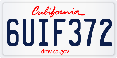 CA license plate 6UIF372