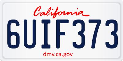 CA license plate 6UIF373