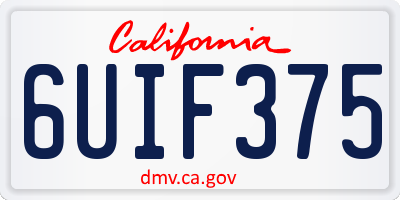 CA license plate 6UIF375