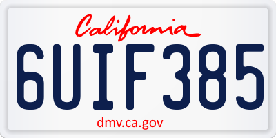 CA license plate 6UIF385