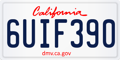 CA license plate 6UIF390