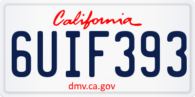 CA license plate 6UIF393