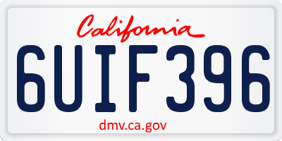 CA license plate 6UIF396