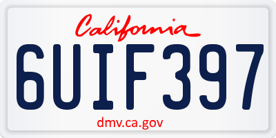 CA license plate 6UIF397