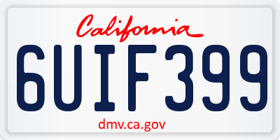 CA license plate 6UIF399