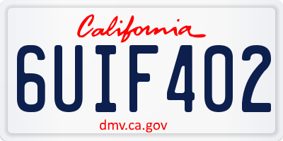 CA license plate 6UIF402