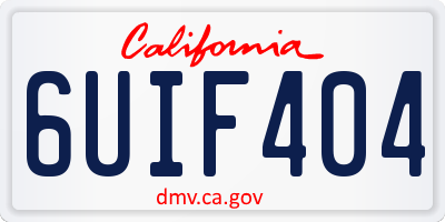 CA license plate 6UIF404