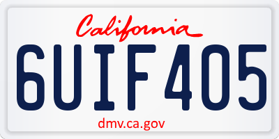 CA license plate 6UIF405