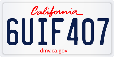 CA license plate 6UIF407