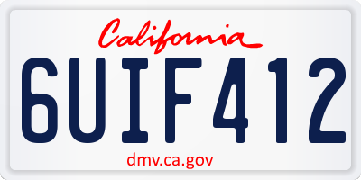 CA license plate 6UIF412