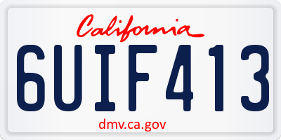 CA license plate 6UIF413