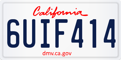 CA license plate 6UIF414