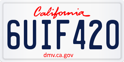 CA license plate 6UIF420