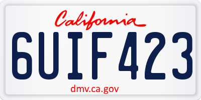 CA license plate 6UIF423