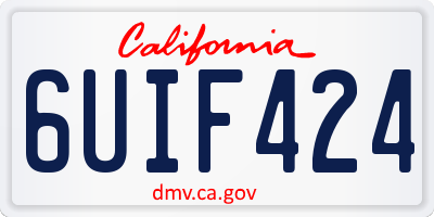 CA license plate 6UIF424