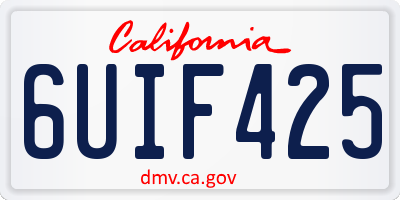 CA license plate 6UIF425