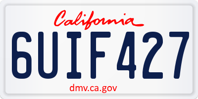 CA license plate 6UIF427