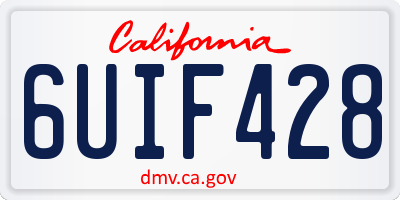 CA license plate 6UIF428