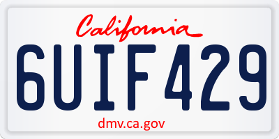 CA license plate 6UIF429