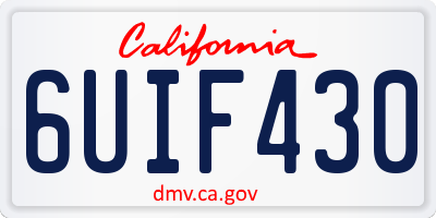CA license plate 6UIF430