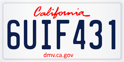 CA license plate 6UIF431