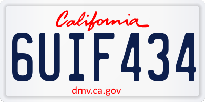CA license plate 6UIF434