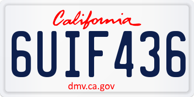 CA license plate 6UIF436