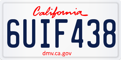 CA license plate 6UIF438