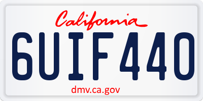 CA license plate 6UIF440