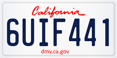 CA license plate 6UIF441