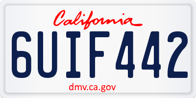 CA license plate 6UIF442