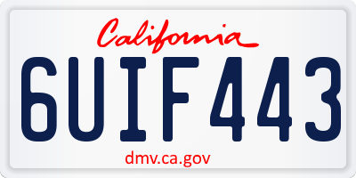 CA license plate 6UIF443