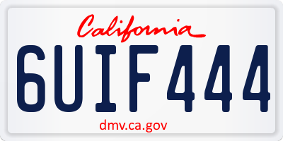CA license plate 6UIF444