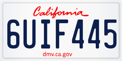CA license plate 6UIF445