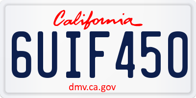 CA license plate 6UIF450