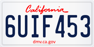 CA license plate 6UIF453