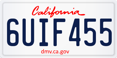 CA license plate 6UIF455