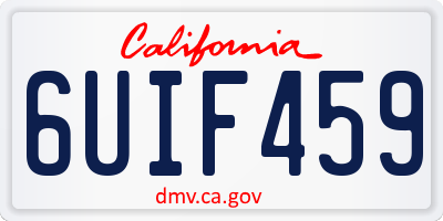 CA license plate 6UIF459