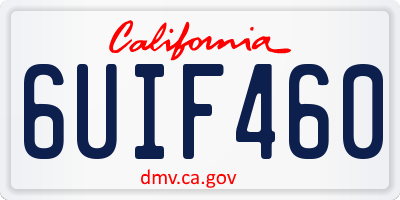 CA license plate 6UIF460