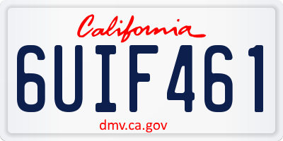 CA license plate 6UIF461